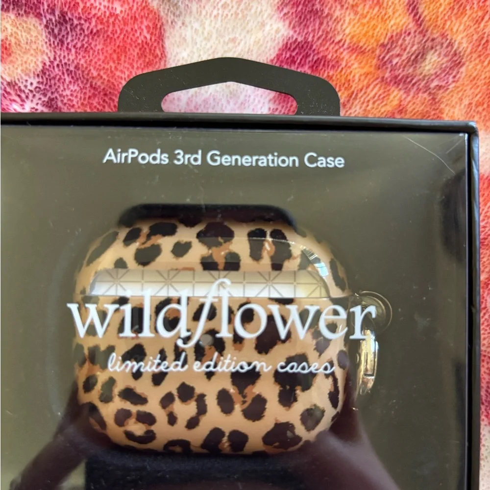 Wildflowers Leopard Print AirPods Case